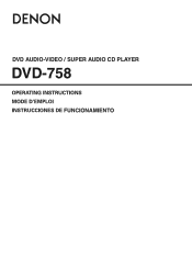 Denon DVD758 Owners Manual - English
