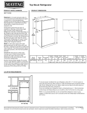Maytag MRT118FZEM Dimension Guide