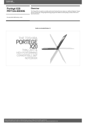 Toshiba X20 PRT12A-00D006 Detailed Specs for Portege X20 PRT12A-00D006 English