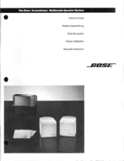 Bose Acoustimass Multimedia Owner's guide