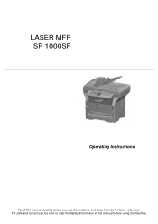 Ricoh 1000SF Operating Instructions