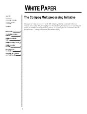 HP Professional 8000 The Compaq Multiprocessing Initiative