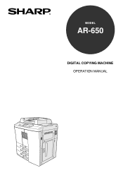 Sharp AR-650 AR650 Operation Manual