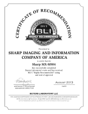 Sharp MX-M904 - Highly Recommended - 2013 BLI Certificate