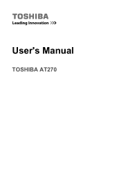 Toshiba Excite AT270 PDA09C-002003 Users Manual Canada; English