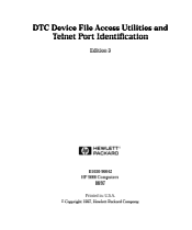 HP rp5470 DTC Device File Access Utilities and Telnet Port Identification