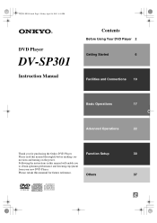 Onkyo DV-SP301 Owner Manual