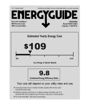 Frigidaire FHWH112WA1 Energy Guide