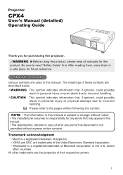 Hitachi CPX4 User Manual
