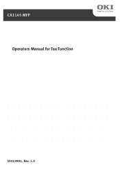 Oki CX1145MFP CX1145 MFP Operator Manual for Fax Function
