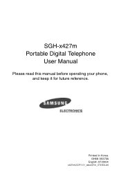 Samsung SGH-X427T User Manual (user Manual) (ver.d6) (English)