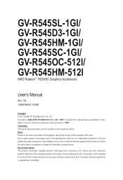 Gigabyte GV-R545SL-1GI Manual