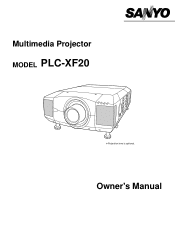 Sanyo PLC-XF20 Owners Manual