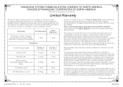 Panasonic AJ-PX5100 Warranty Documentation