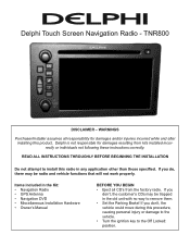 DELPHI TNR800 Installation Guide