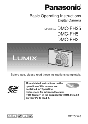 Panasonic DMC-FH25R DMCFH2 User Guide