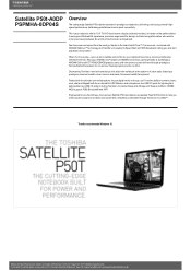 Toshiba Satellite P50 PSPMHA-0DP04S Detailed Specs for Satellite P50 PSPMHA-0DP04S AU/NZ; English
