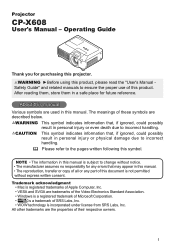 Hitachi CPX608 User Manual