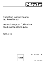 Miele S 5381 Gemini Operating manual for SEB 228