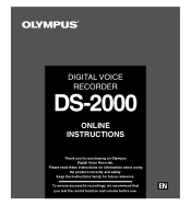 Olympus DS 20 DS-2000 Instructions - Purchased In or After September 2002 (English)