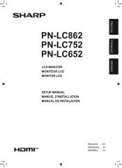 Sharp PN-LC752 Setup manual