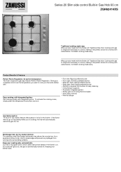 Zanussi ZGH62414XS Specification Sheet