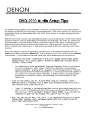 Denon DVD-2900 Technotes
