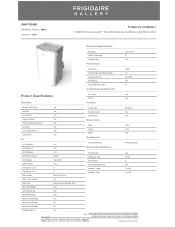Frigidaire GHPC132AB1 Product Specifications Sheet