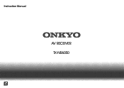 Onkyo TX-NR6050 TX -NR -Channel AV Receiver Instruction Manual - English