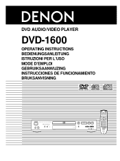 Denon DVD 1600 Owners Manual