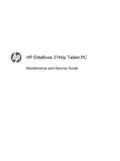 HP EliteBook 2740p HP EliteBook 2740p Tablet PC - Maintenance and Service Guide