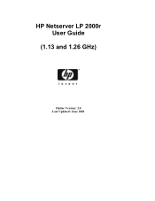 HP LC2000r HP Netserver LP 2000r (1.13, 1.26 & 1.40 GHz) User Guide