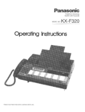 Panasonic KXF320 KXF320 User Guide