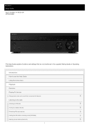 Sony STR-DH590 Help Guide