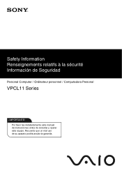 Sony VPCL112GX Safety Information