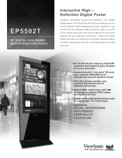 ViewSonic EP5502T EP5502T Datasheet Hi Res (English, US)