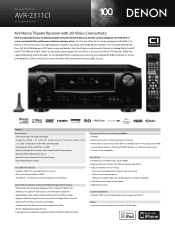 Denon AVR-2311CI Literature/Product Sheet