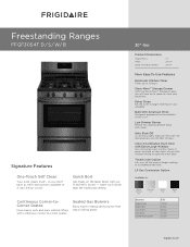 Frigidaire FFGF3054TD Product Specifications Sheet