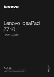 Lenovo Z710 Laptop User Guide - IdeaPad Z710
