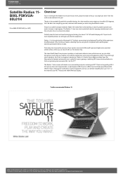 Toshiba Satellite PSKVUA Detailed Specs for Satellite Radius 11 PSKVUA-00L01H AU/NZ; English