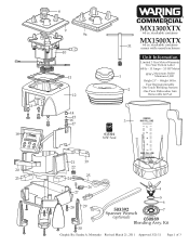 Waring MX1300XTX Parts List and Exploded Diagram
