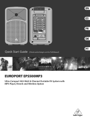 Behringer EUROPORT EPS500MP3 Quick Start Guide