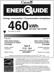 Dacor DRZ30 Energy Guide - Canada