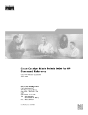 HP Cisco Catalyst Blade Switch 3020 Cisco Catalyst Blade Switch 3020 for HP Command Reference, Rel. 12.2(25)SEF1