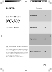 Onkyo NC 500 Owner Manual