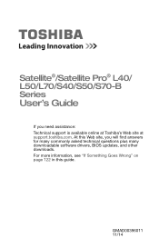 Toshiba Satellite S55T-B5134 Satellite L40/L50/L70/S40/S50/S70-B Series Windows 8.1 User's Guide
