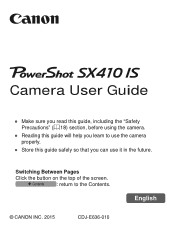 Canon PowerShot SX410 IS User Guide