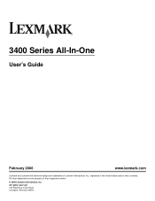 Lexmark X3470 User's Guide