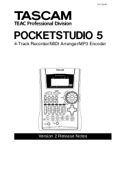 TASCAM PocketStudio 5 Drivers v. 2.0 Release Notes
