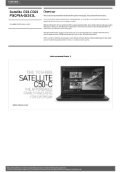 Toshiba Satellite C50 PSCP6A Detailed Specs for Satellite C50 PSCP6A-02303L AU/NZ; English